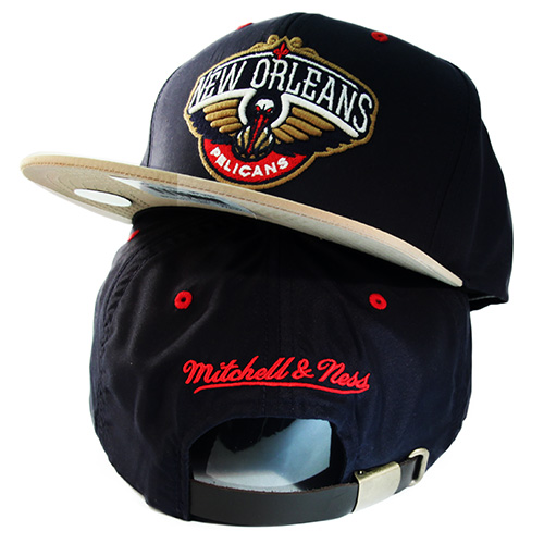 mitchell and ness leather strapback