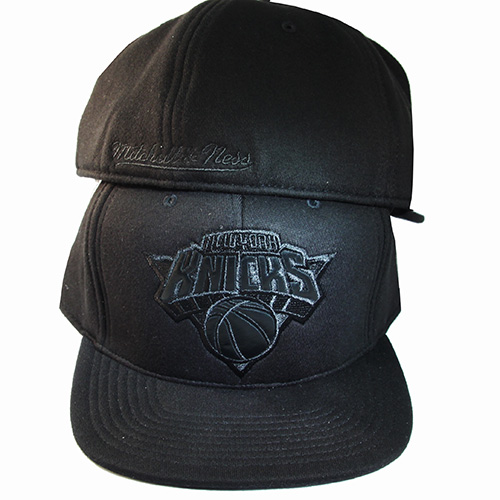 black leather fitted hat