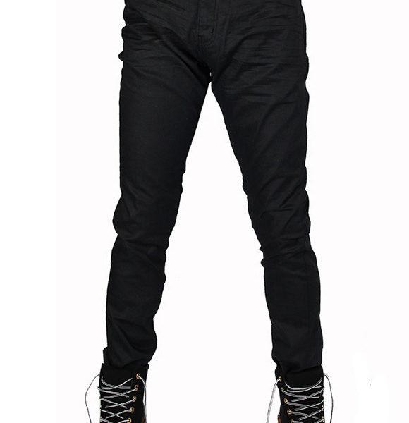 black wax coated skinny jeans